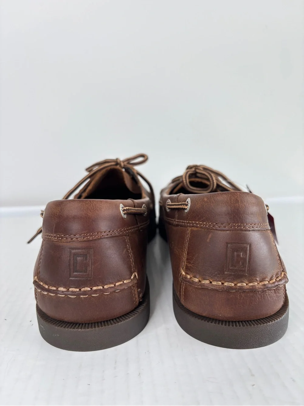 Chaps Ralph Lauren Brown Leather Boat Shoes Mens 12 M Preppy Classic NEW!